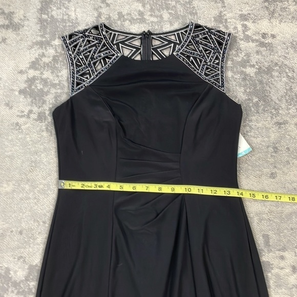 NWT Patra Black Sheath Party Cocktail Mini Dress Geometric Sequin Beaded Sz 4 - Picture 12 of 13